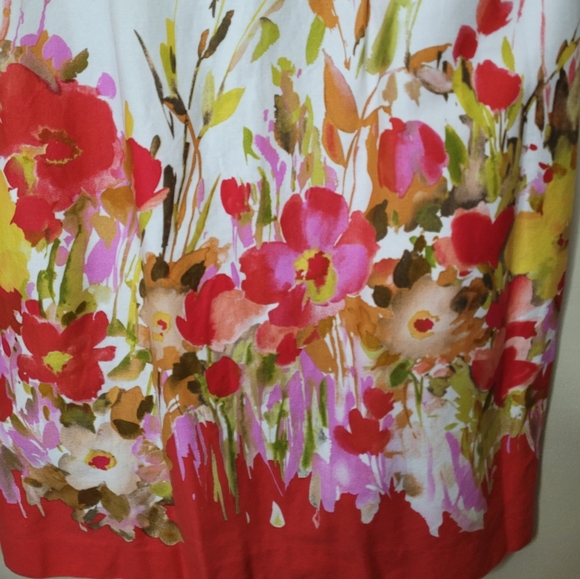 Chetta B Floral Sheath Dress 100% Cotton Women's Size 8 - Picture 3 of 8